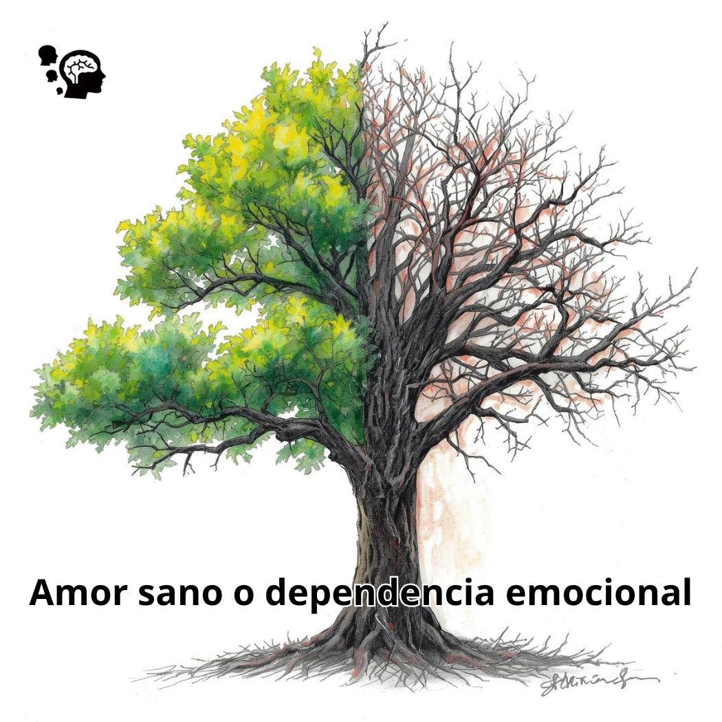 Un arbol simbolizando las dos caras de una relación.