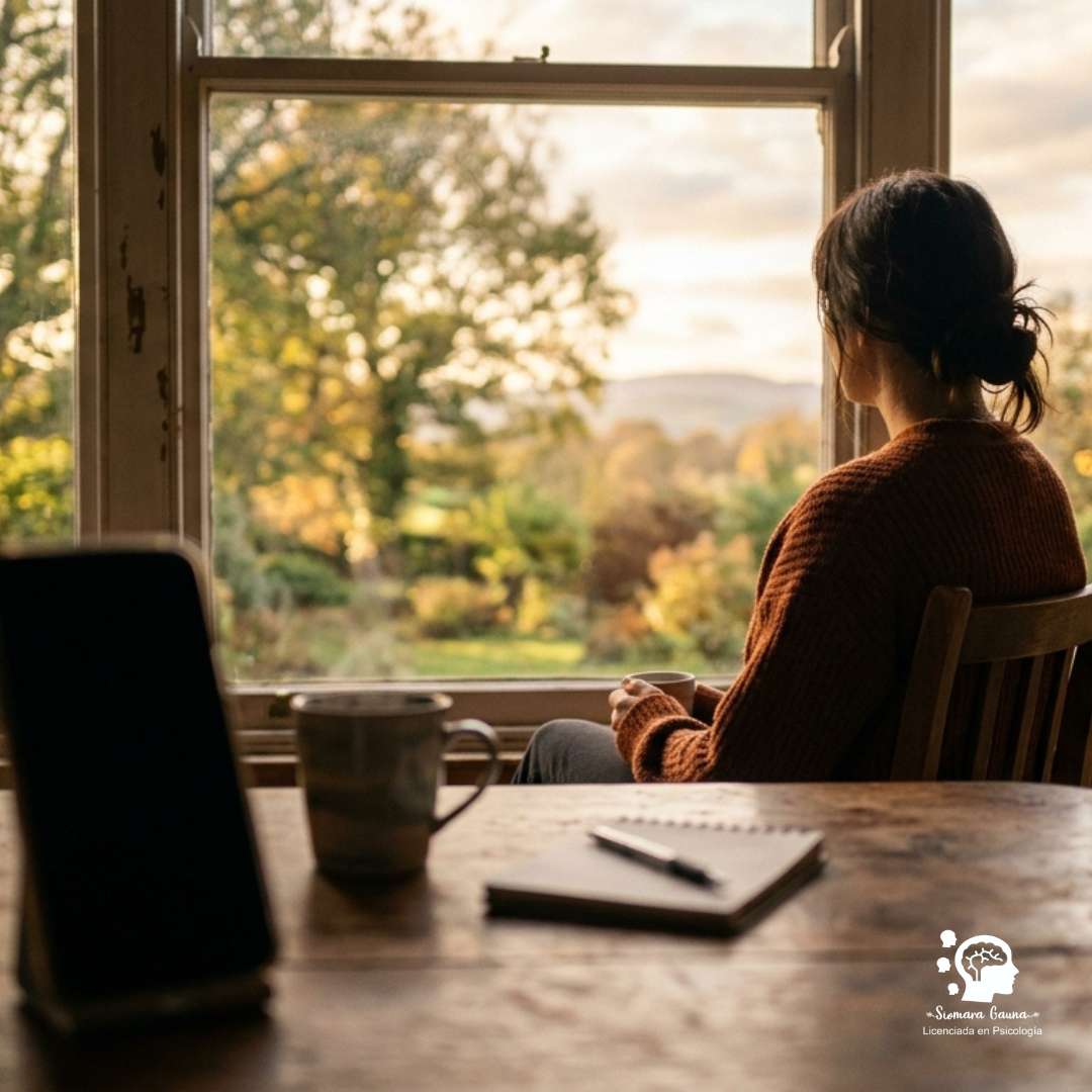 ¿qué lugar ocupa el trabajo en nuestra estructura psíquica? Una ilustración minimalista de un engranaje que se transforma en un corazón, simbolizando la unión entre el trabajo y la pasión/salud emocional.